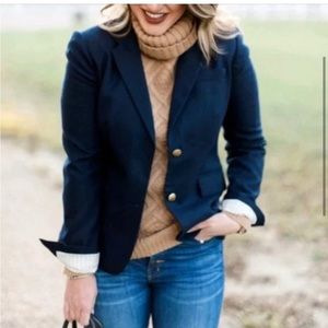 J. Crew Schoolboy Wool Stretch Blazer in Navy Style 03171 Size 2